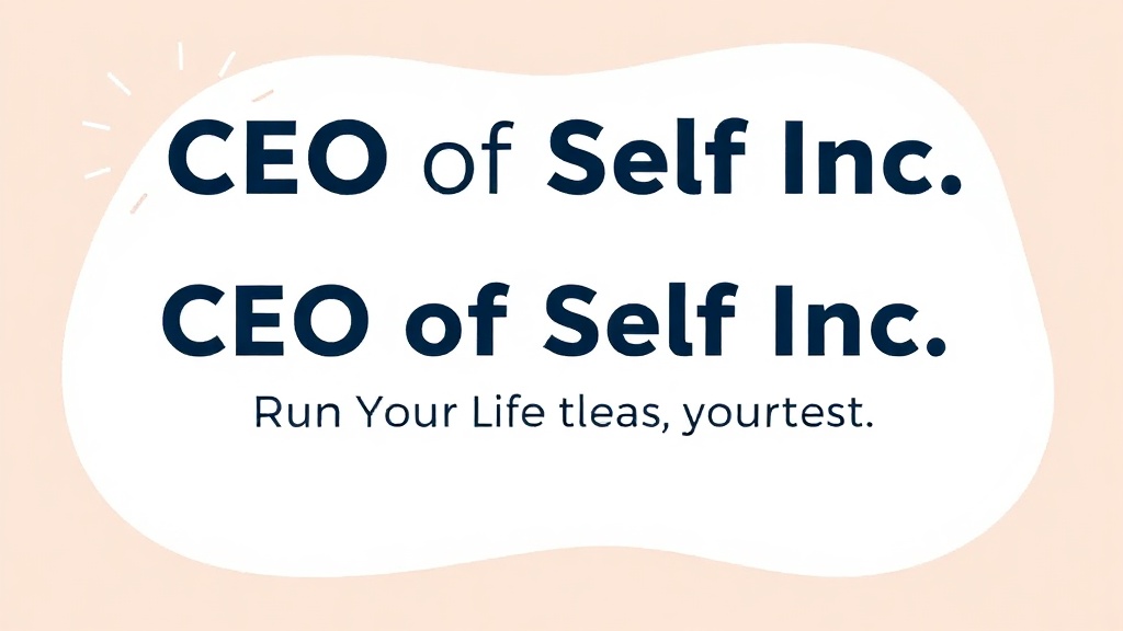 CEO of Self Inc.: Run Your Life Like a High-Performance Business