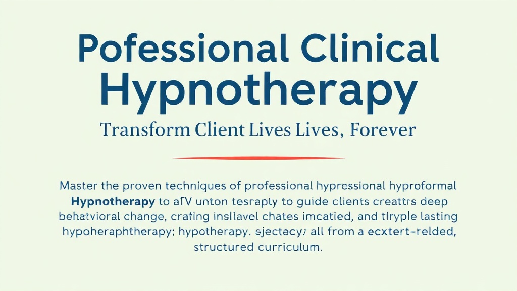 Professional Clinical Hypnotherapy: Transform Client Lives Forever